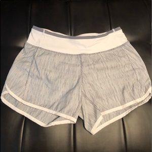 LULULEMON Shorts- White & Gray Stripes (2)